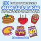 Desserts & Snacks by Miss Essentielle - Bold & Easy Digital Coloring Book Printable